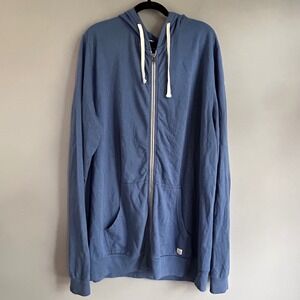 Marine Layer Salesforce Zip Up Hoodie Mens XL Blue Cotton Modal Blend Hooded